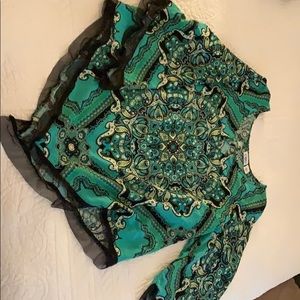 Blouse with bell sleeves